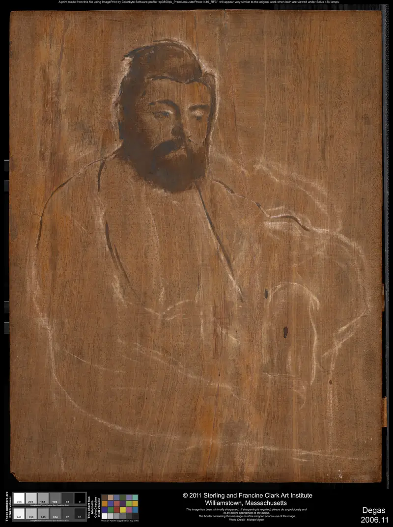 Portrait of a man reclining in a chair, painted by Edgar Degas in 1879.