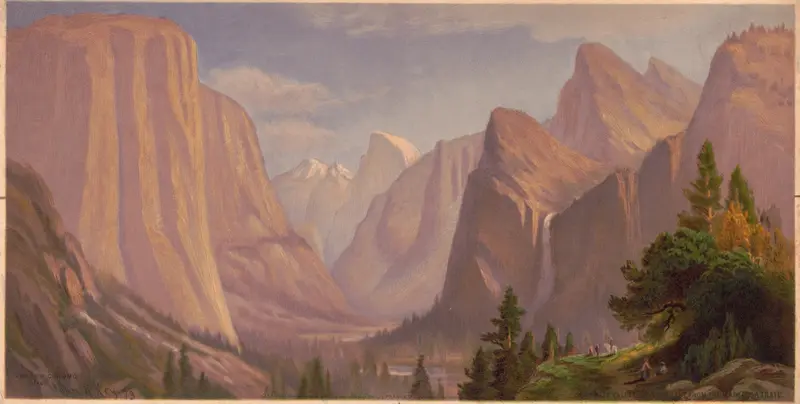 Yosemite Valley looking east from the Mariposa Trail, oil painting by John Ross Key