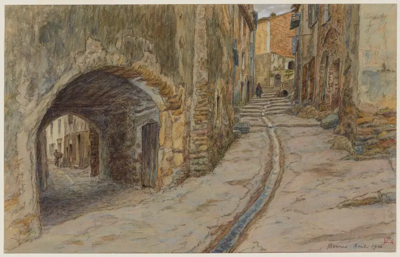 Landscape of Rue Rompi-cou. Bormes by Henri Rivière, oil painting