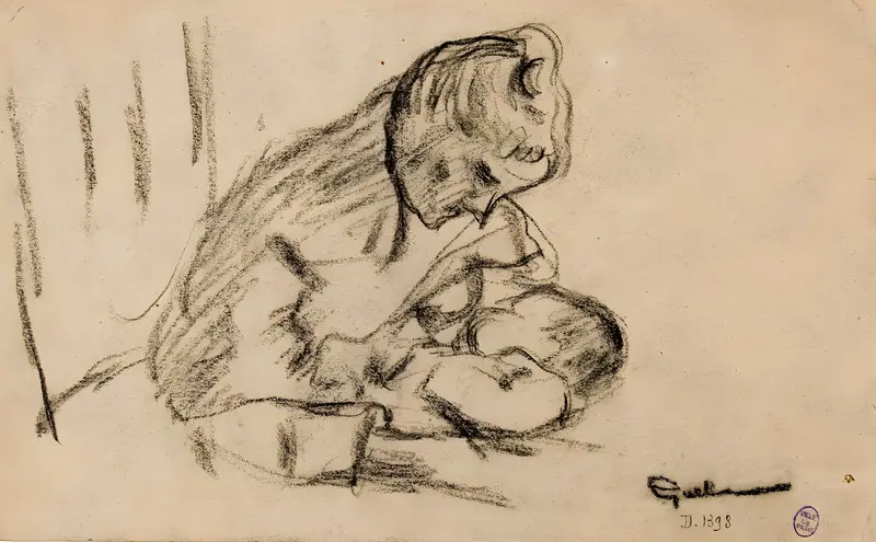 Armand Guillaumin's 'Femme allaitant' captures a tender moment of motherhood.
