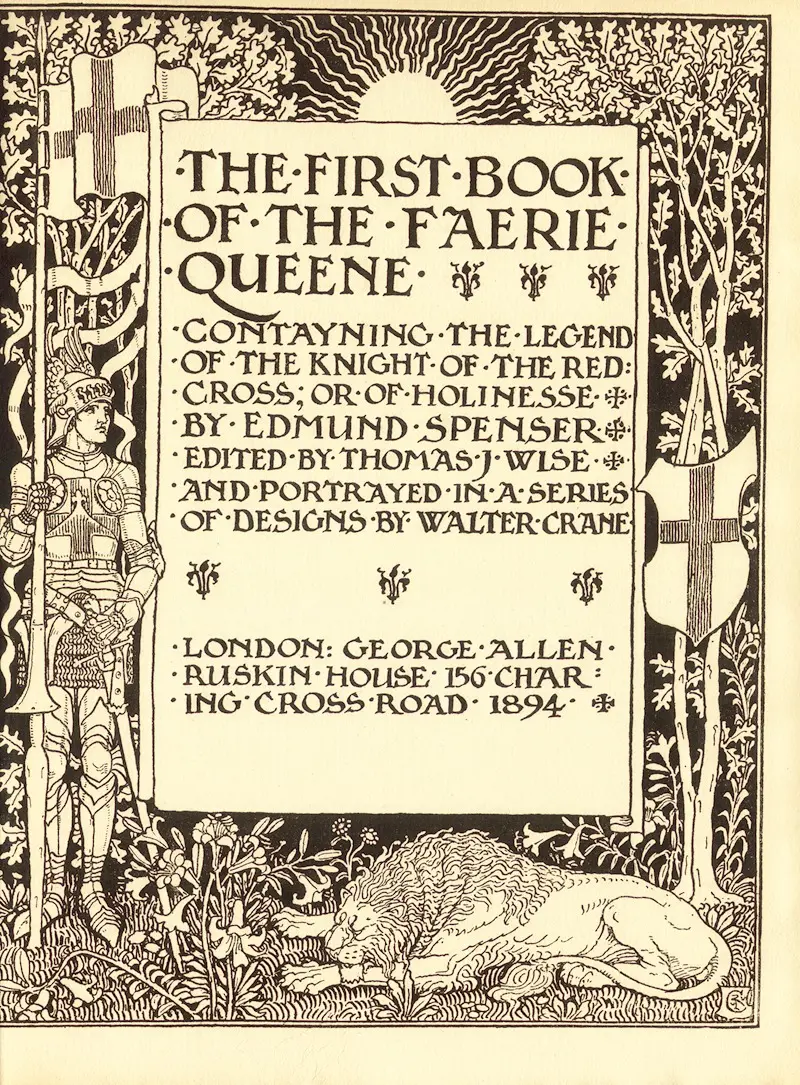Walter Crane's illustration depicts a scene from Spenser’s Faerie Queene.
