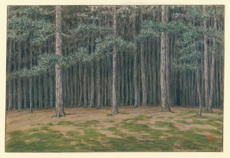Bois de Boulogne by Henri Rivière, a Post-Impressionism landscape