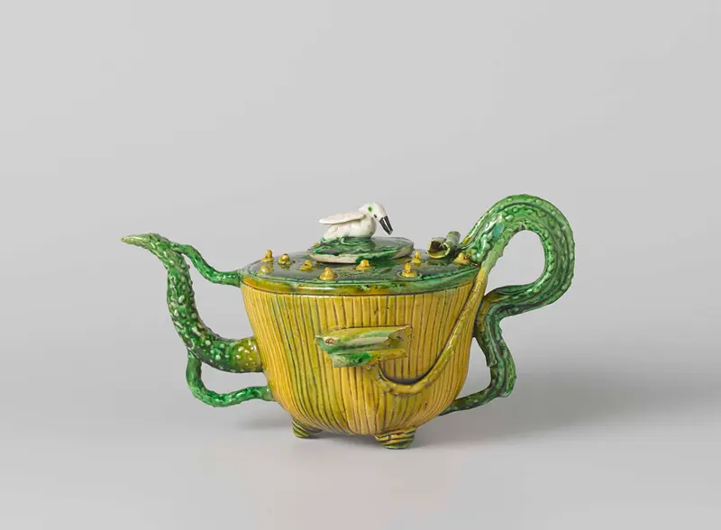 Ceramic water jug shaped like a lotus flower by unknown artist