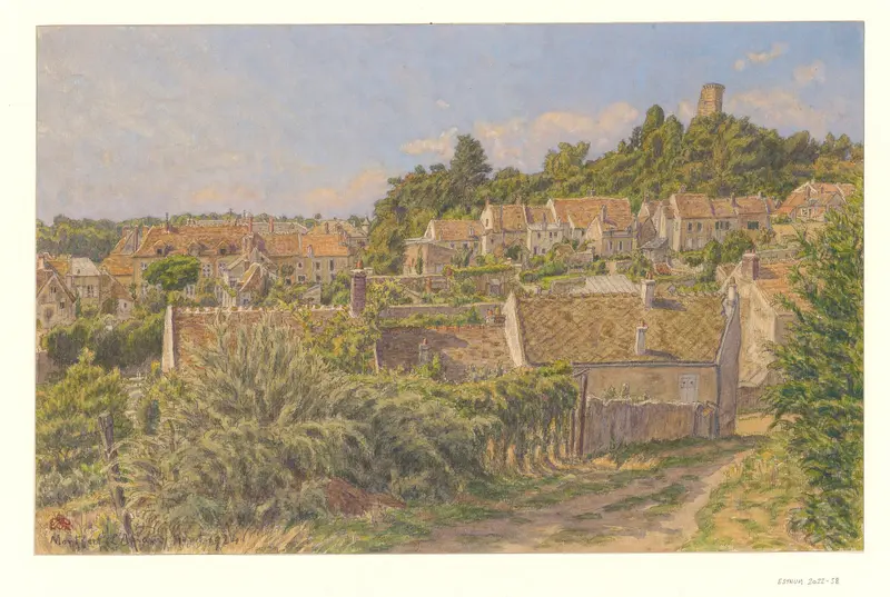 Henri Rivière's painting 'Montfort-l’Amaury' captures a serene landscape.