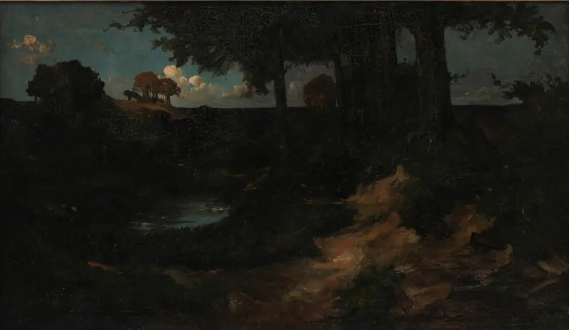 Limburgs by Willem van Konijnenburg, oil on canvas depicting a serene landscape with light and shadow.