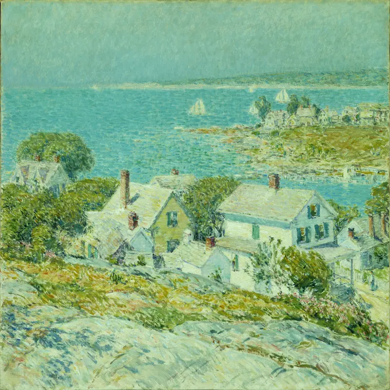 New England Headlands by Childe Hassam, impressionism, landscape, oil painting