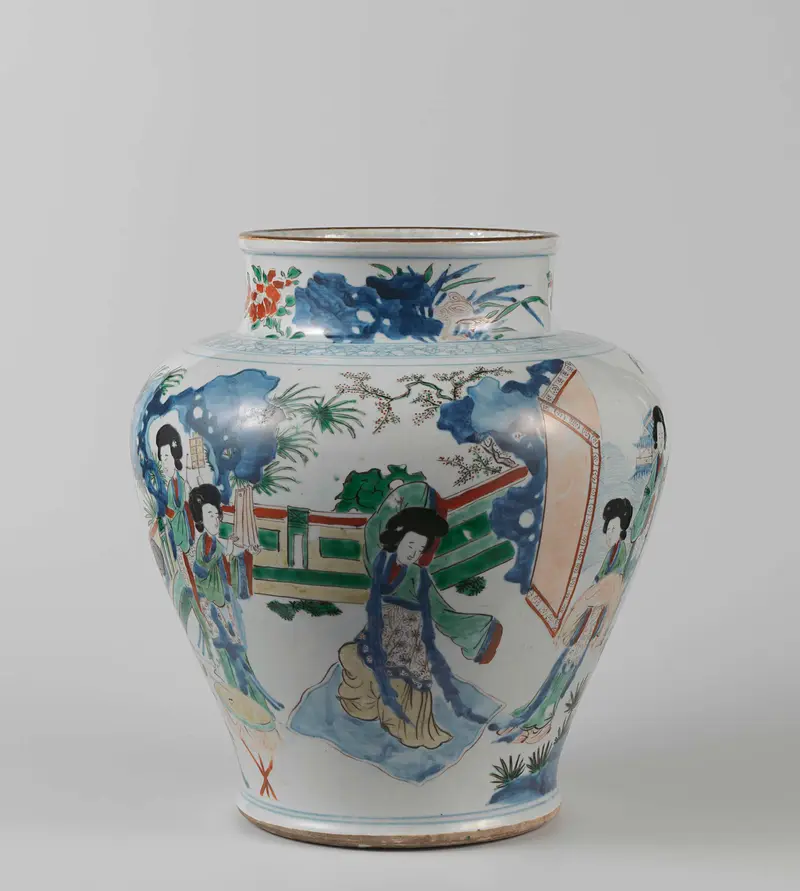 Pot depicting Xiwangmu’s birthday celebration, unknown medium, Unknown Artist
