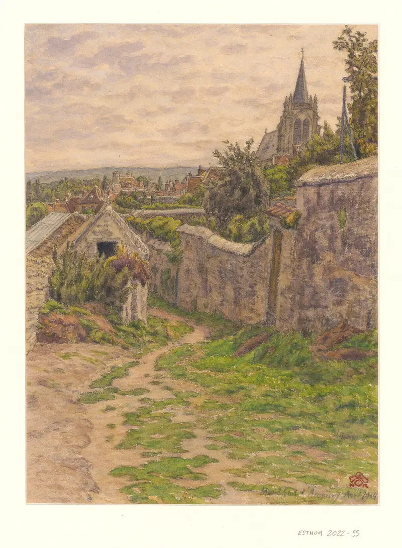 Henri Rivière's painting 'Montfort-l’Amaury' captures a serene landscape.