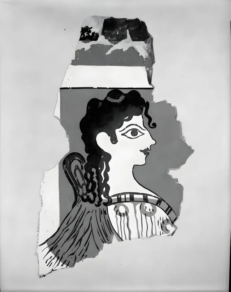 Watercolour on paper by an unidentified artist depicting a female figure in vibrant hues.