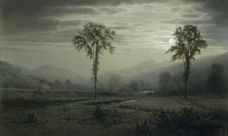 Moonlight on Mount Lafayette, oil painting by William Trost Richards
