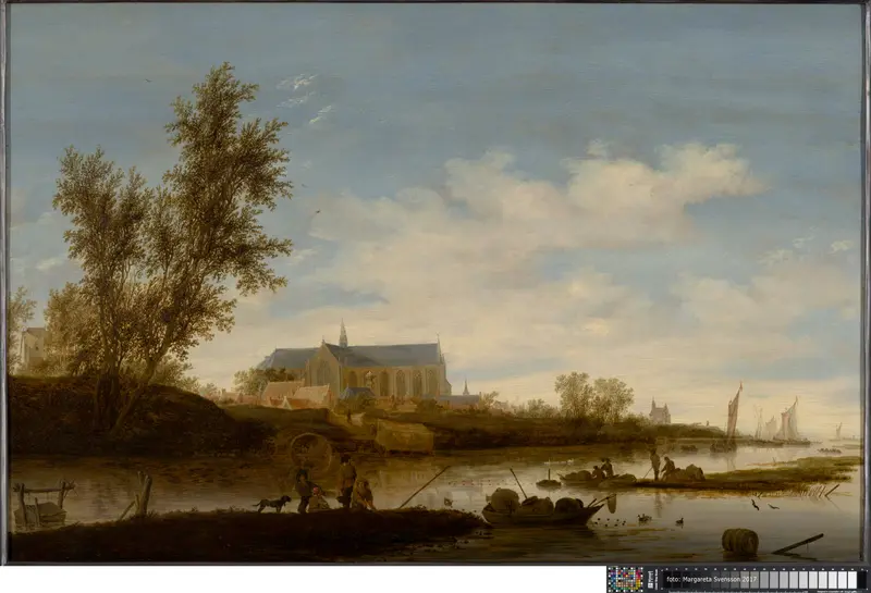 River landscape with fishermen, oil on canvas by Salomon van Ruysdael