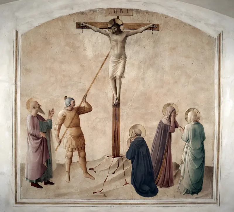 Fra Angelico's 'Piercing of Christ's Side' captures the moment a soldier pierces Christ's side after his death on the cross.