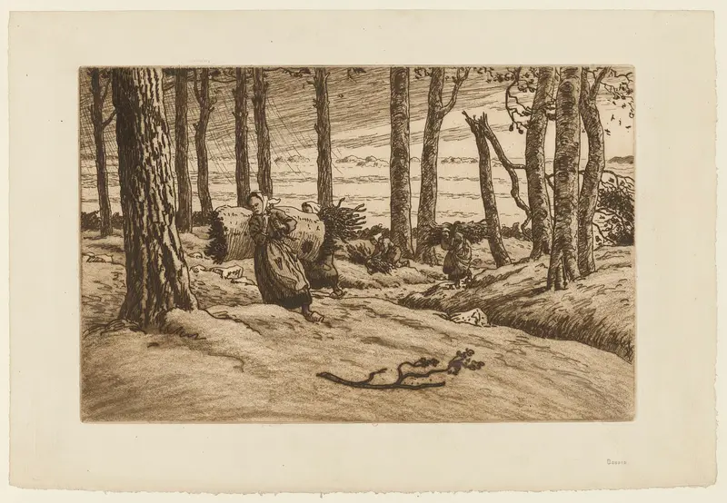 Henri Rivière's painting captures a stormy bay scene.