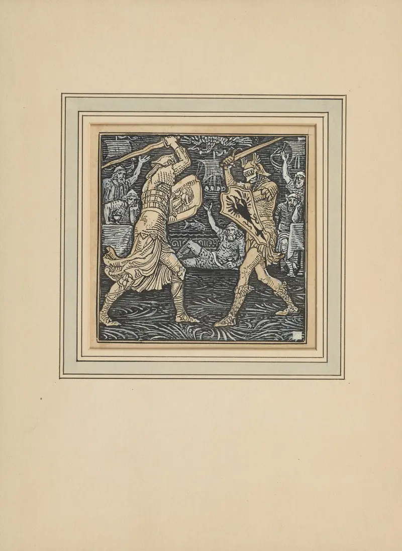 Walter Crane's 'The story of the Glittering Plain' illustrates a vibrant allegorical scene.