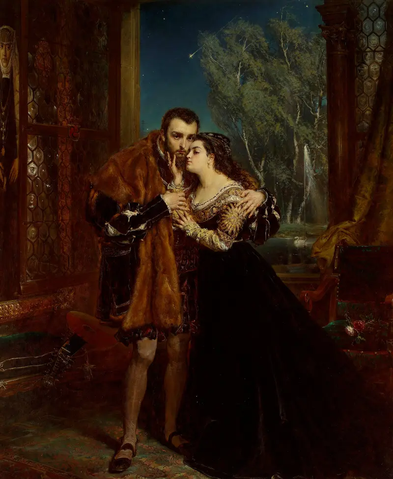 A dramatic depiction of Sigismund Augustus and Barbara Radziwiłł at the court in Vilnius, capturing their secret romance.