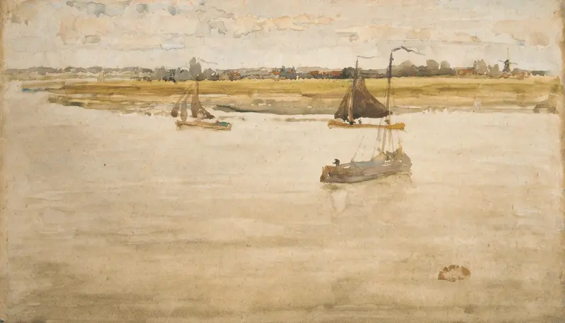 Landscape at dusk, oil painting by James Abbott McNeill Whistler