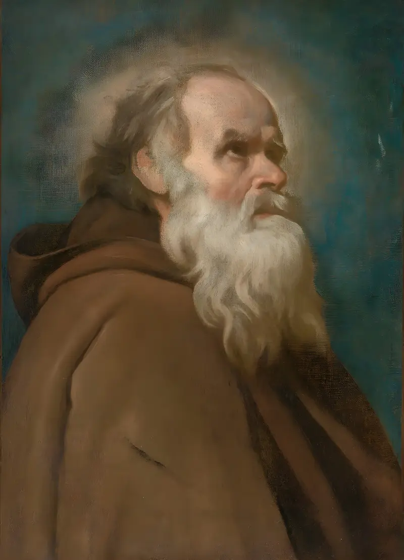 A depiction of Saint Anthony Abbot by Diego Velázquez.