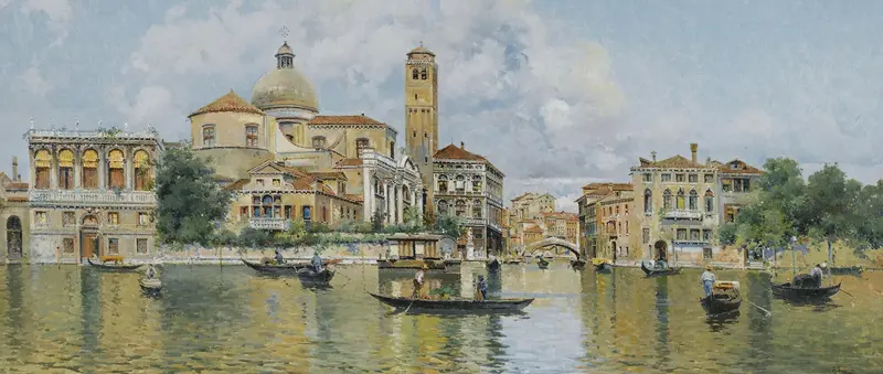 San Geremia and the Palazzo Labia, oil painting by Antonio María de Reyna Manescau