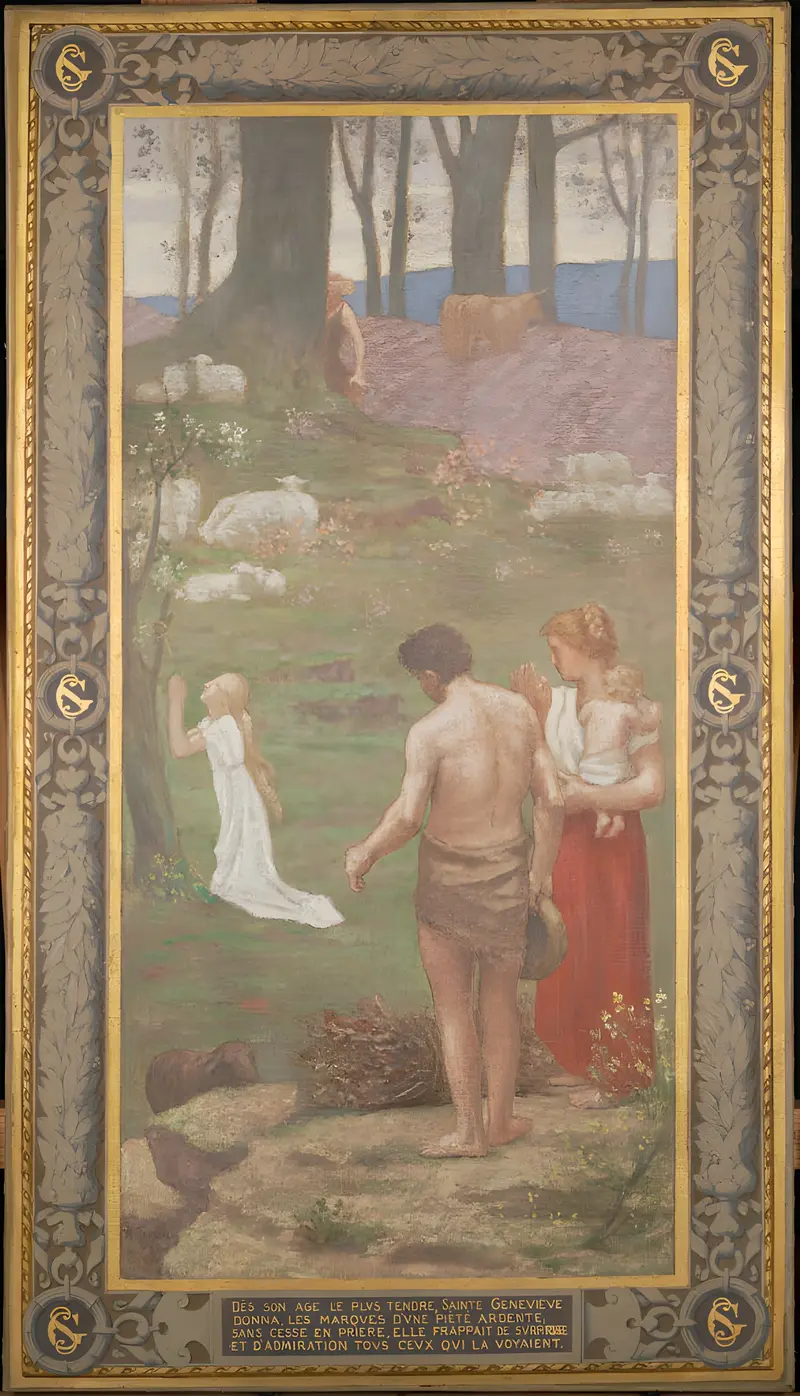 Saint Genevieve as a Child at Prayer, oil on canvas by Pierre Henri Puvis de Chavannes