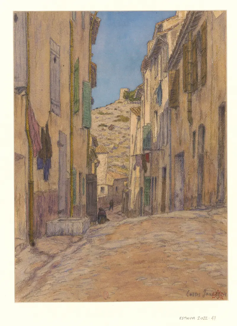 A marine painting by Henri Rivière depicting a serene coastal scene.