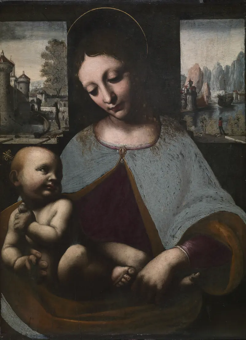 Leonardo da Vinci's Virgin and Child depicts the tender relationship between Mary and Jesus.