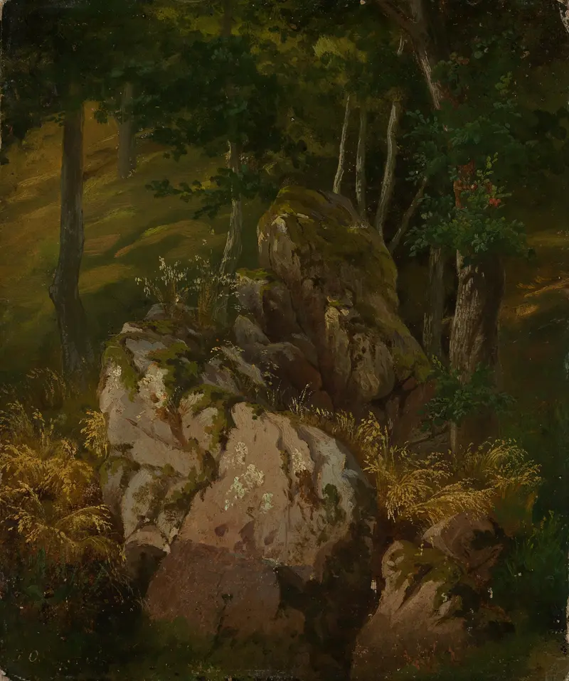 Lush landscape with ferns, oil on canvas by Gustav Osterroht