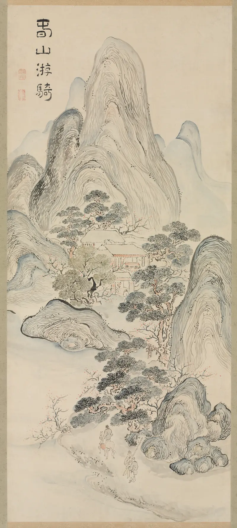 Spring Landscape by Ike Taiga, Ukiyo-e, depicting a tranquil river and lush greenery.