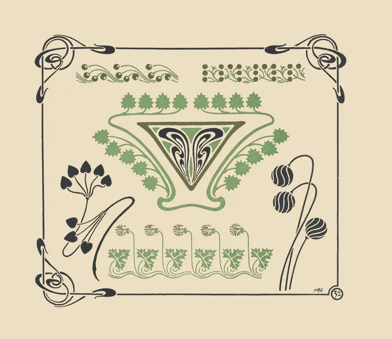 Abstract design with arabesques and leaves by Maurice Pillard Verneuil, medium unknown.