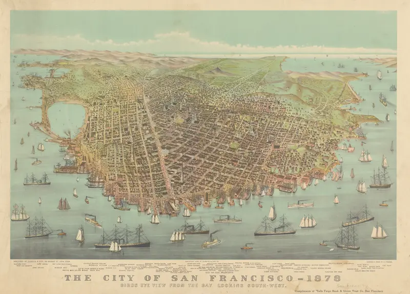 Bird's eye view lithograph of San Francisco by Currier & Ives