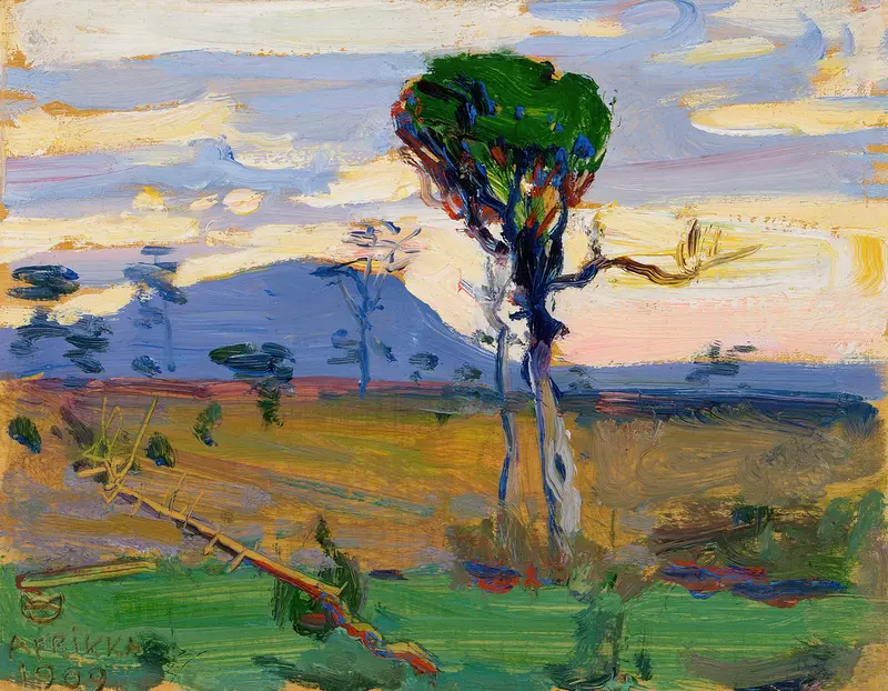 Mt. Donia Sabuk by Akseli Gallen-Kallela, oil on canvas depicting a tranquil mountain landscape