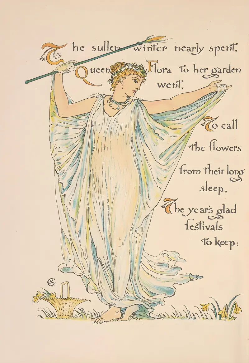A vibrant depiction of flowers in a decorative style.