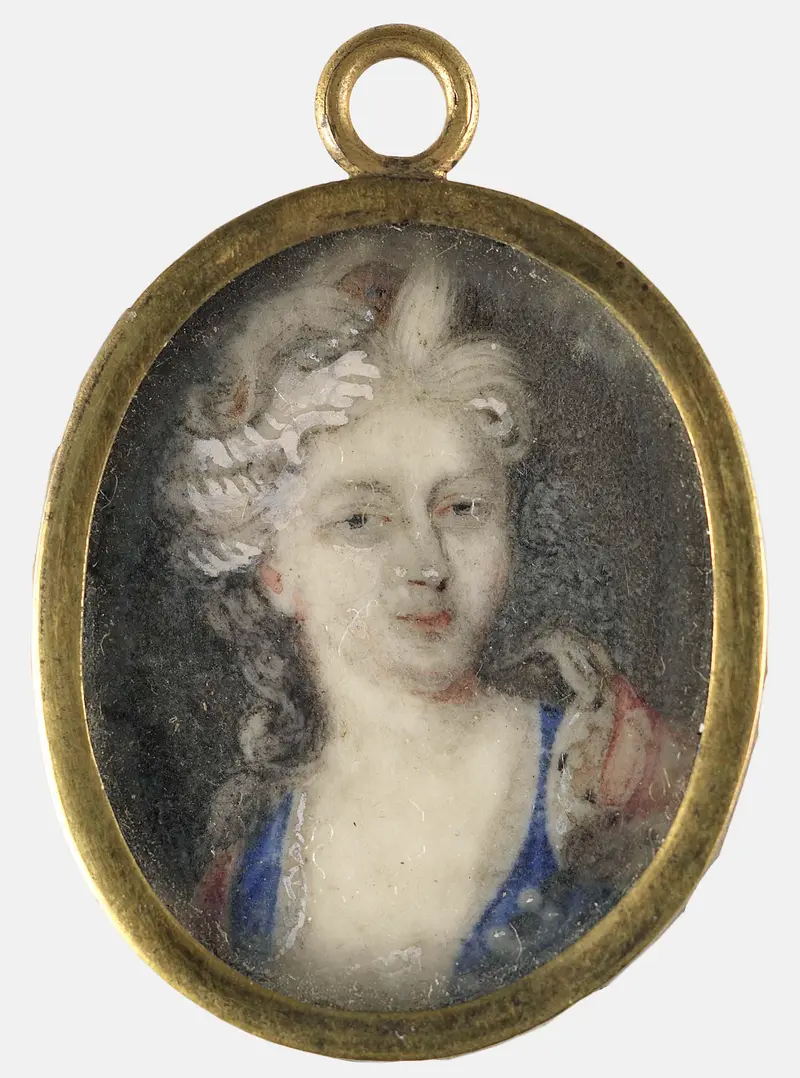 Portrait of a woman in ivory by an unknown artist, likely Christiane Charlotte van Württemberg