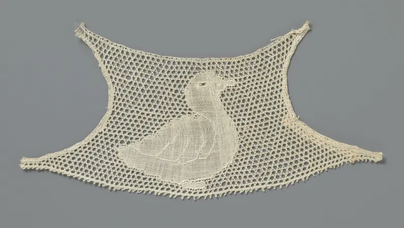 Lace candle shade featuring a sitting duck by anoniem