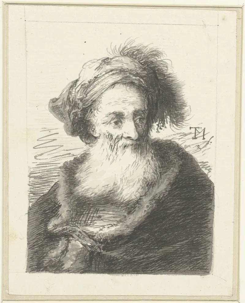 Portrait of an elderly man, oil on canvas by Johann Georg Trautmann