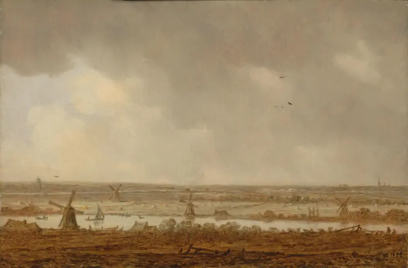 Polder Landscape by Jan van Goyen, oil painting depicting a serene Dutch landscape