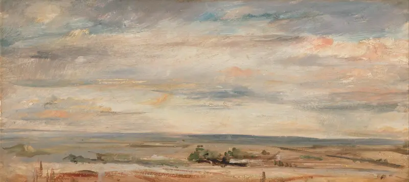 Cloud Study, Early Morning by John Constable, oil painting depicting a serene sky with clouds.