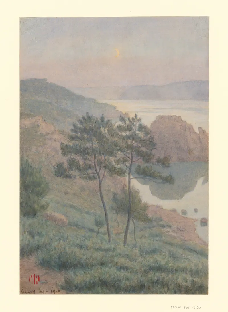 Landscape with mist and fog, oil painting by Henri Rivière