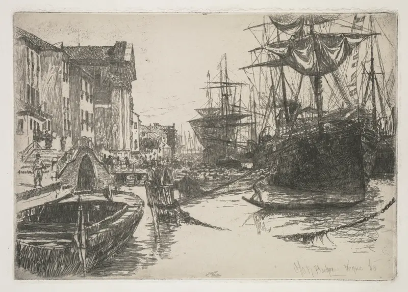 Fondamenta della Zattere by Otto Henry Bacher, watercolor on paper depicting a Venetian landscape.