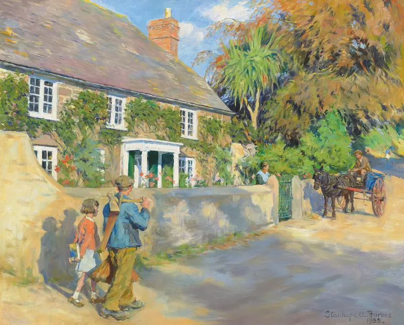 Architecture of an old Cornish manor by Stanhope Alexander Forbes, unknown medium