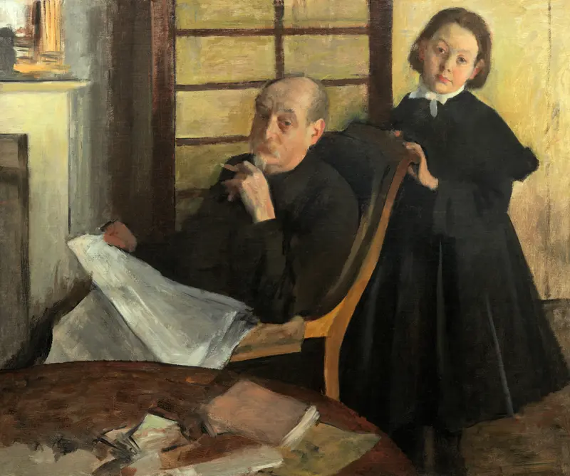 Portrait of Edgar Degas with his niece Lucie, oil on canvas by Edgar Degas