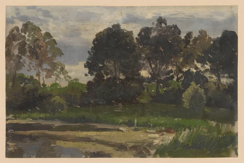 Trees and scrub by the River Barycz, oil painting by Adolf Dressler