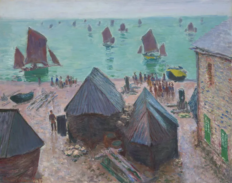 The Departure of the Boats, Étretat by Claude Monet, oil on canvas