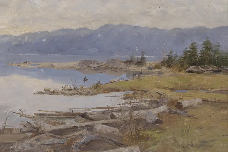 Highland landscape with hills and sky by Eugen Jettel, oil painting
