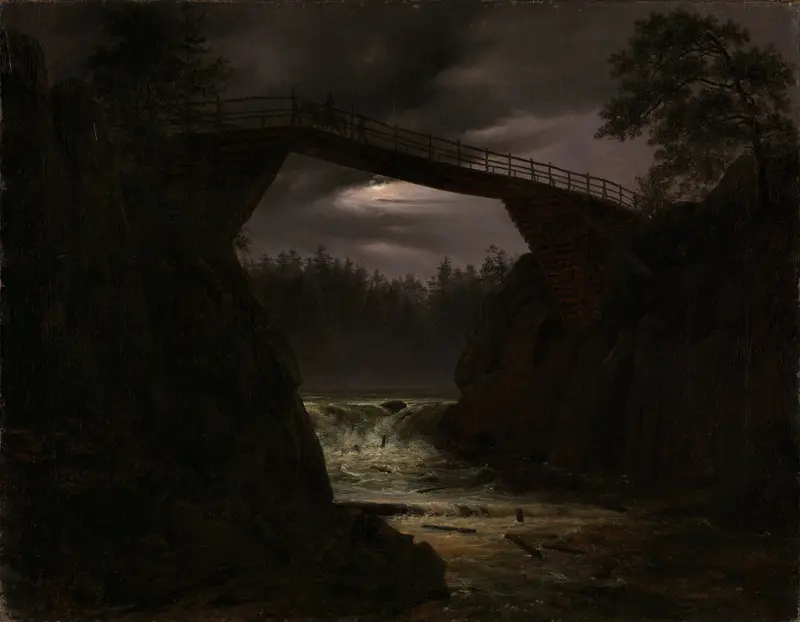 The Bridge of Hauge outside Arendal, oil on canvas by Thomas Fearnley
