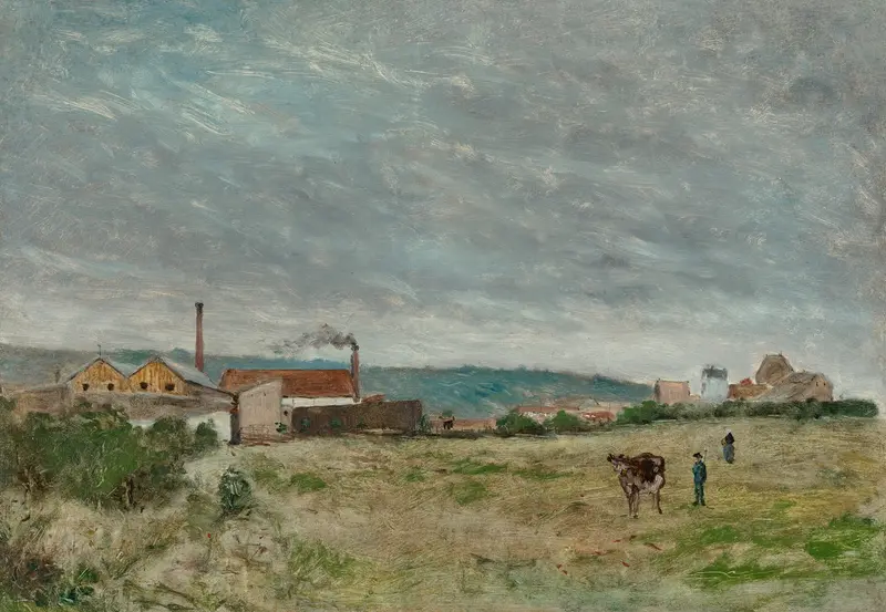 Landscape with factories, oil on canvas by Paul Gauguin