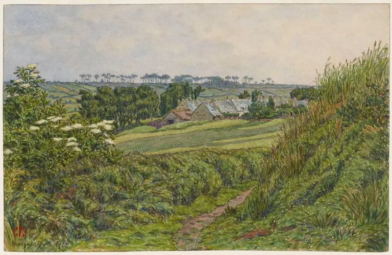 Pastel landscape by Henri Rivière, 1915