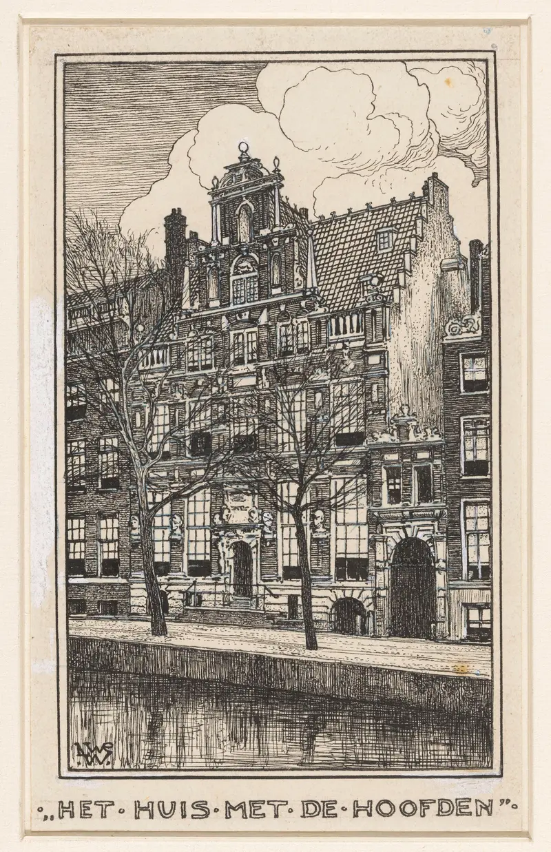 Architecture of Het Huis met de Hoofden te Amsterdam by Willem Wenckebach, oil on canvas