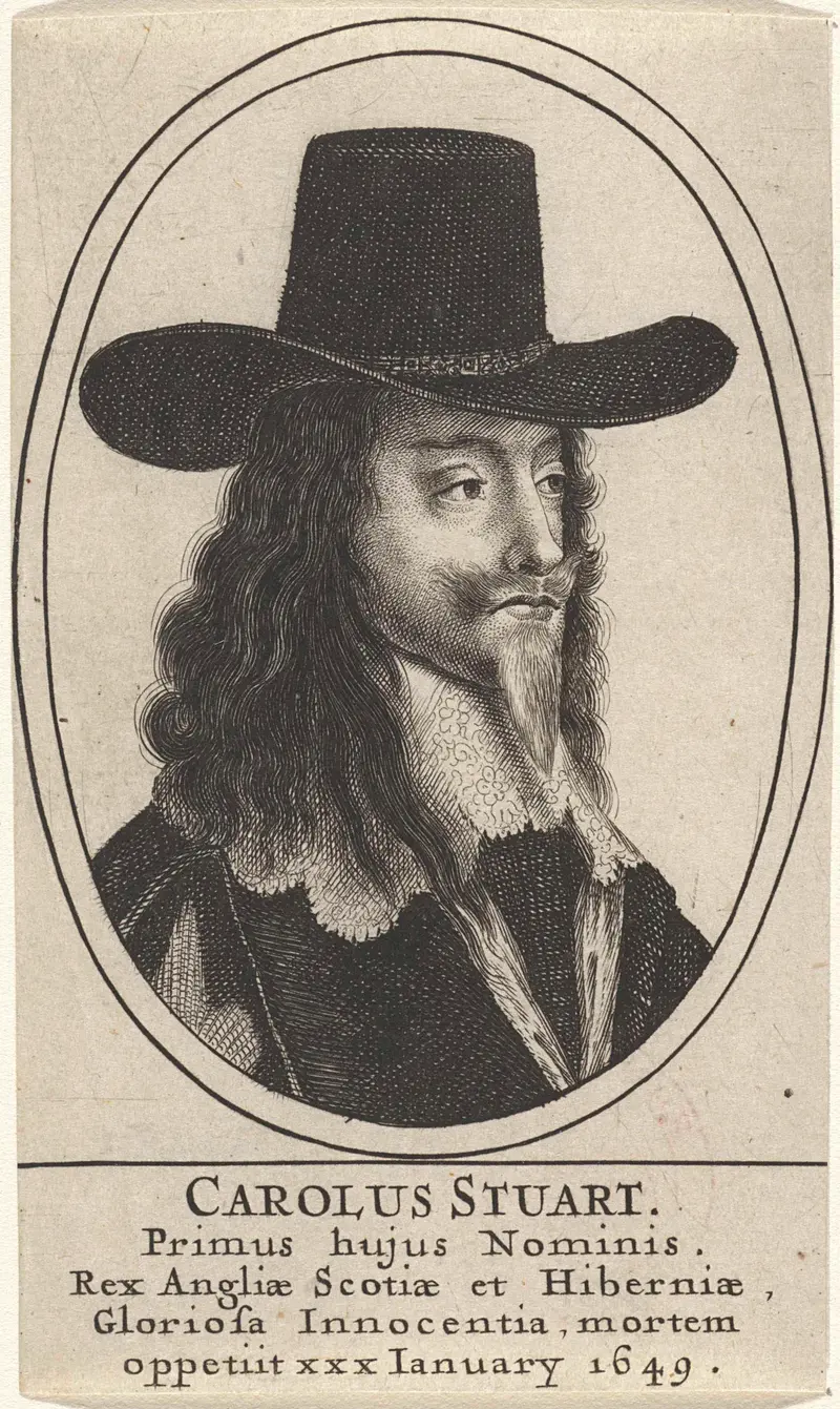 Etching of Charles I, king of England, by unknown artist