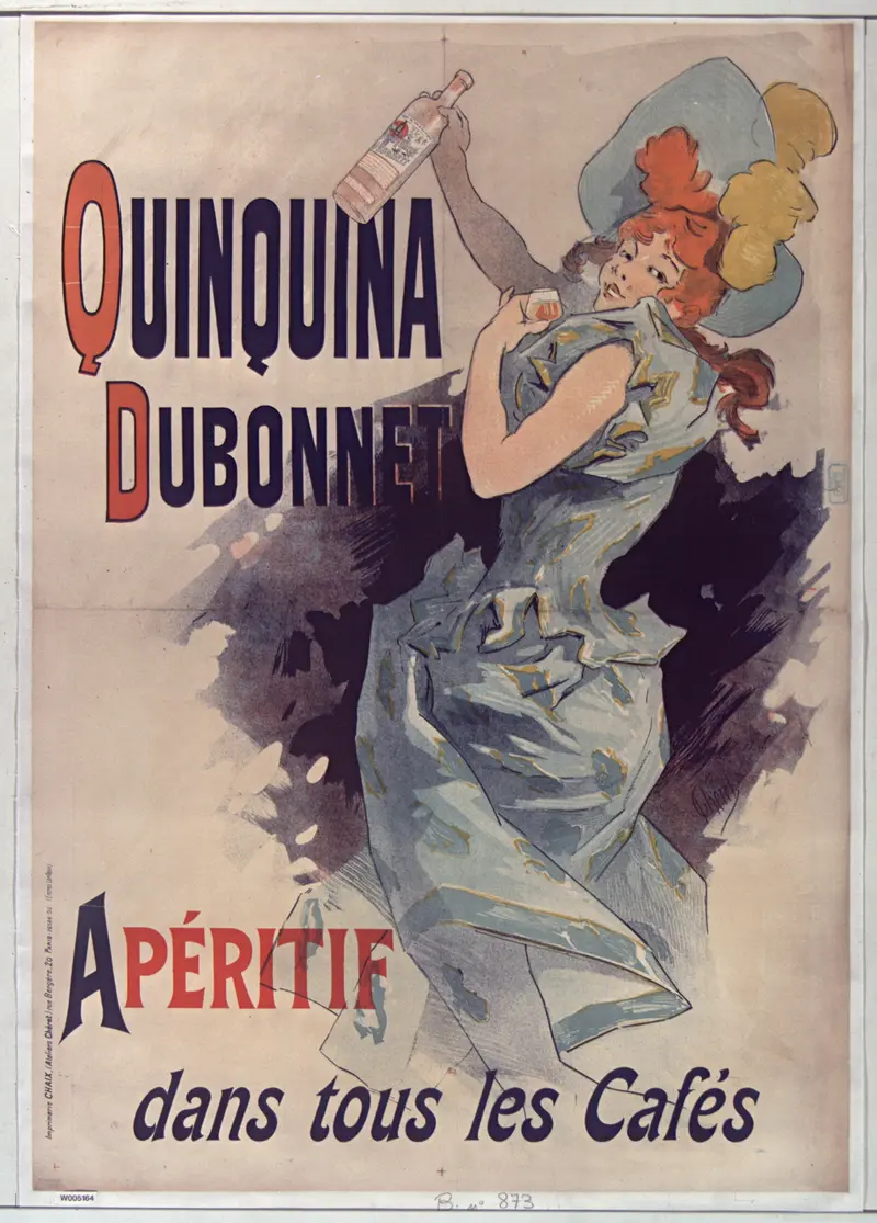 A vibrant Art Nouveau poster by Jules Chéret promoting Quinquina Dubonnet.