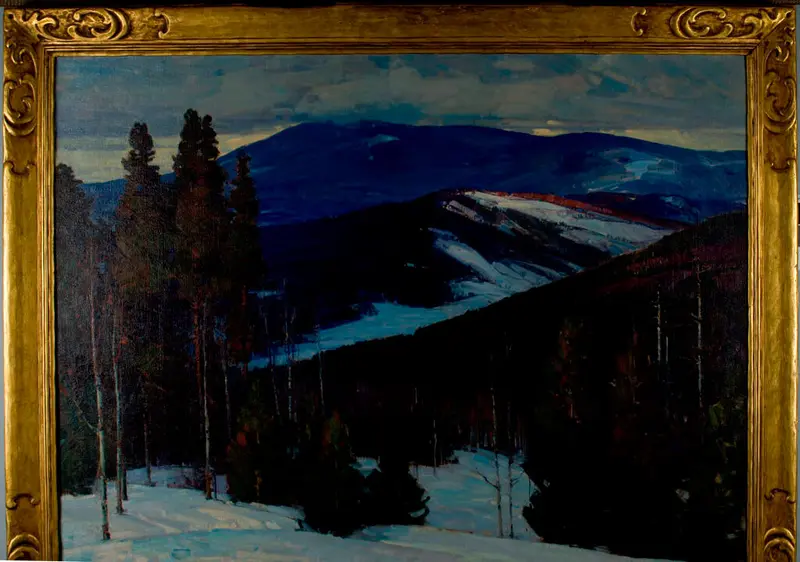 Upland Country by Aldro Thompson Hibbard, oil on canvas, depicting a stream in a lush landscape
